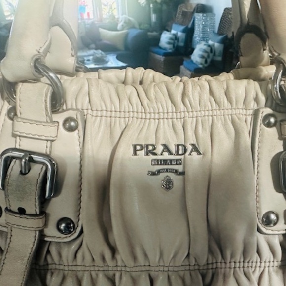 Prada Quilted Leather Med. Double Handle Leather Handbag w/Add'l Shoulder Strap - Picture 3 of 16